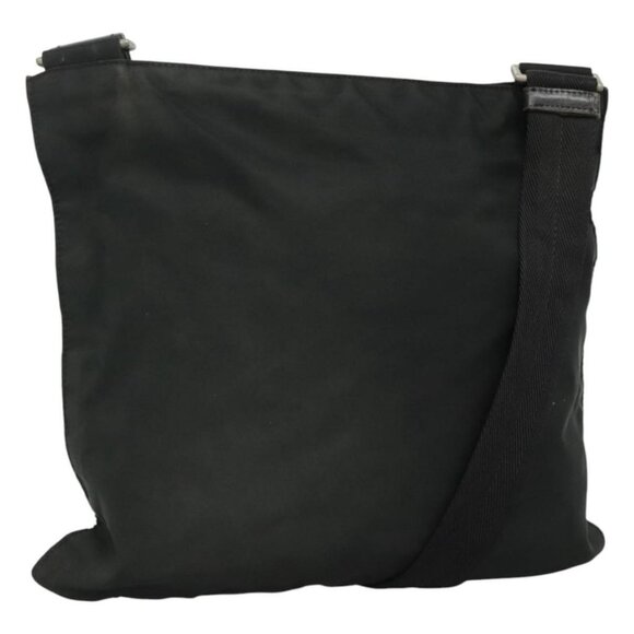 PRADA Shoulder Bag Nylon Black Silver Auth 114724 - Picture 1 of 16